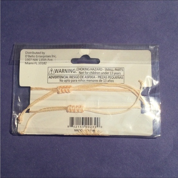 2 Set Light Pink Peach Adjustable Bracelets String Thread Straps - Picture 2 of 4